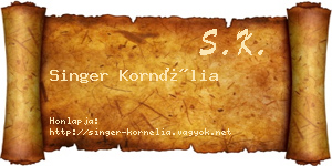 Singer Kornélia névjegykártya